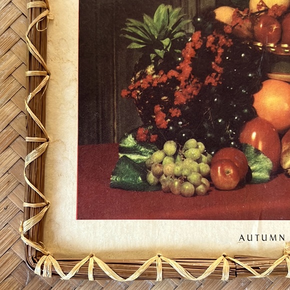 Vintage 1950’s Wicker Rattan Framed Print - Picture 4 of 9